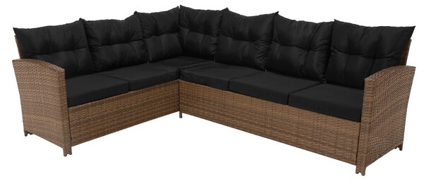 KONDELA Zahradní ratanový set, světle hnědá/černá, MADUL