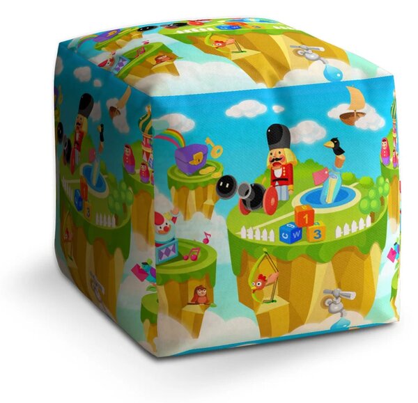 Sablio Taburet Cube Dětský motiv 2 - 40x40x40 cm