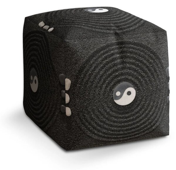 Sablio Taburet Cube Jin a jang - 40x40x40 cm