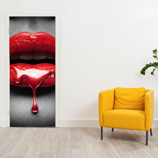 Fototapeta na dveře - Ženské rty (95x205cm)