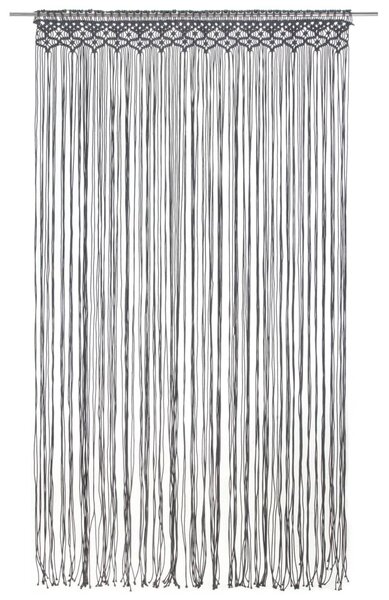 Macramé závěs antracitový 140 x 240 cm bavlna