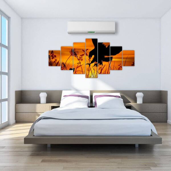 Obraz siluety dravce (210x100 cm)