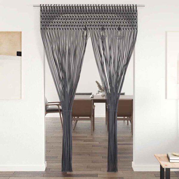 Macramé závěs antracitový 140 x 240 cm bavlna