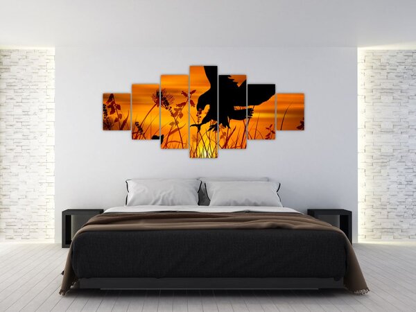 Obraz siluety dravce (210x100 cm)