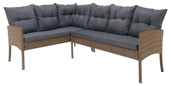 KONDELA Zahradní ratanový set, přírodní/světle šedá, RANDI