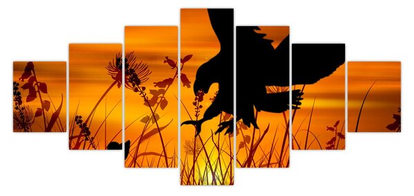 Obraz siluety dravce (210x100 cm)