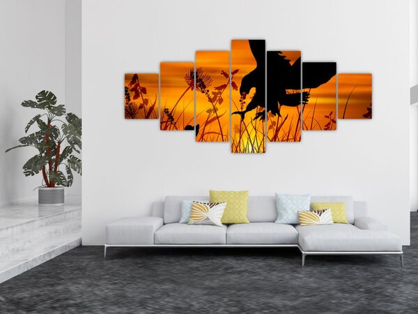 Obraz siluety dravce (210x100 cm)