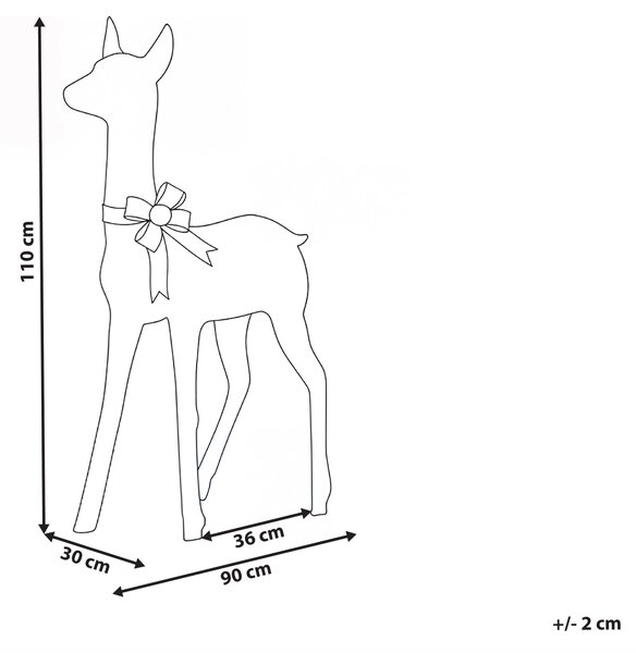 Venkovní dekorace LED AURENNE 110 cm Jelen Bílá