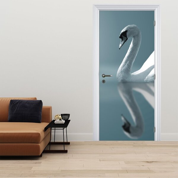 Fototapeta na dveře - Bílá labuť (95x205cm)