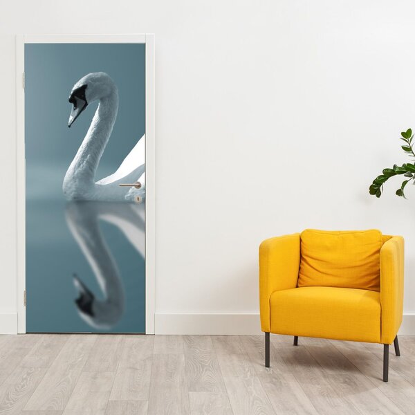 Fototapeta na dveře - Bílá labuť (95x205cm)