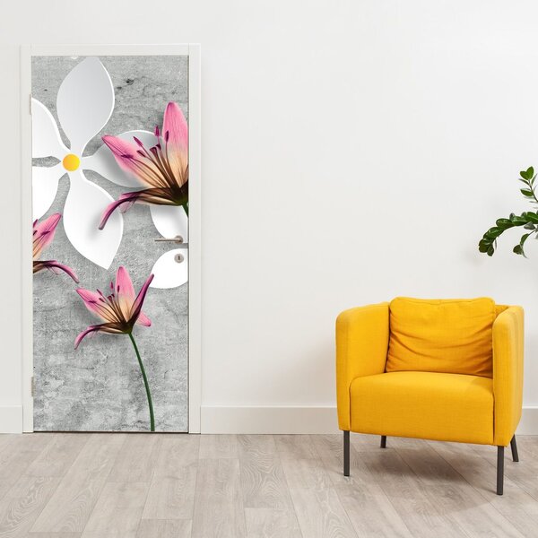 Fototapeta na dveře - Květinová abstrakce (95x205cm)