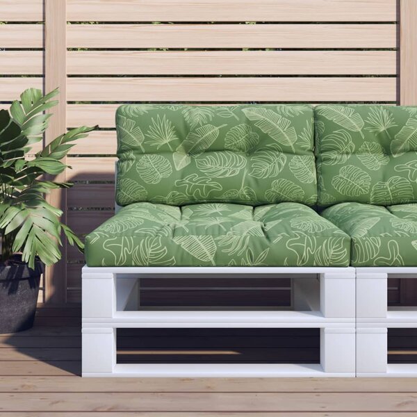 Podušky na palety 2 ks vzor listů textil