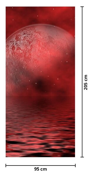 Fototapeta na dveře - Měsíc na hladině (95x205cm)