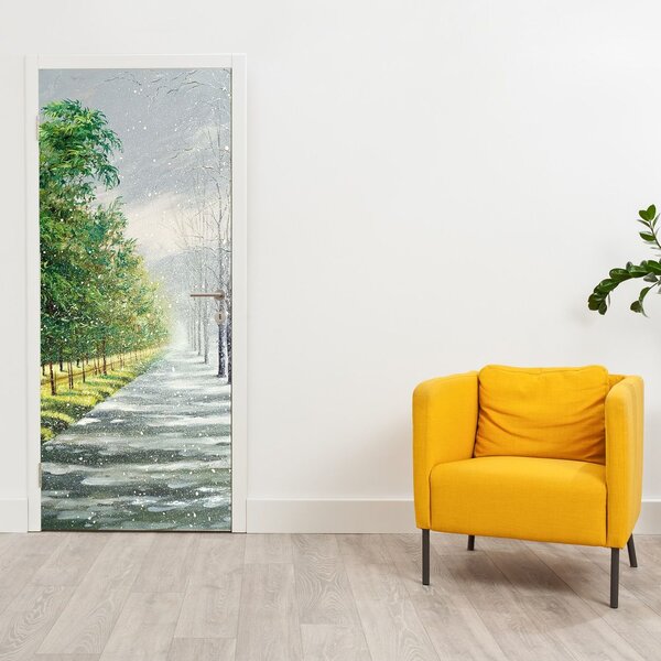 Fototapeta na dveře - Zima versus léto (95x205cm)