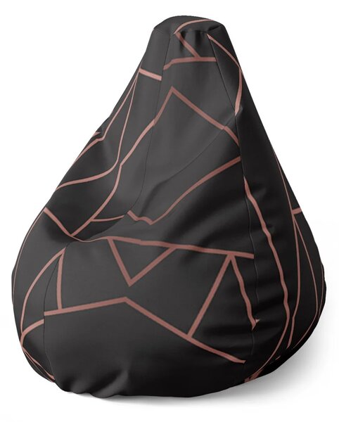 Sablio Sedací vak Pear Růžové obrazce - 70 x 95 x 15 cm
