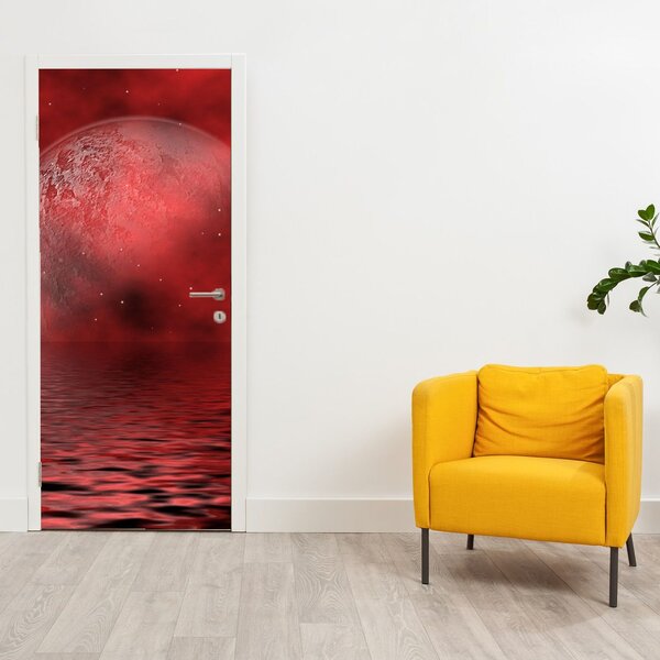 Fototapeta na dveře - Měsíc na hladině (95x205cm)