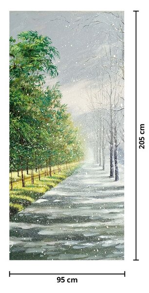 Fototapeta na dveře - Zima versus léto (95x205cm)