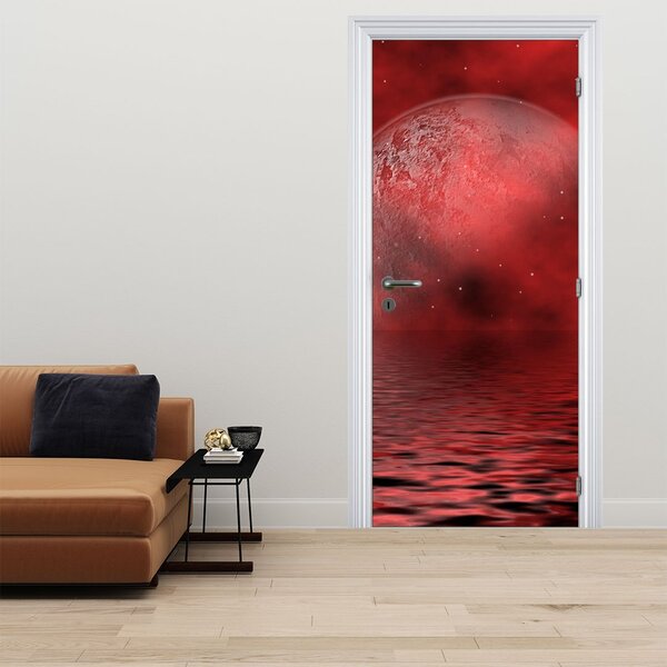 Fototapeta na dveře - Měsíc na hladině (95x205cm)