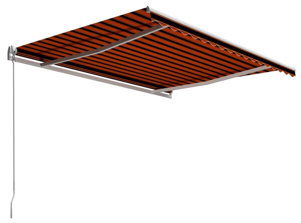 Ručně zatahovací markýza 450 x 300 cm oranžovo-hnědá