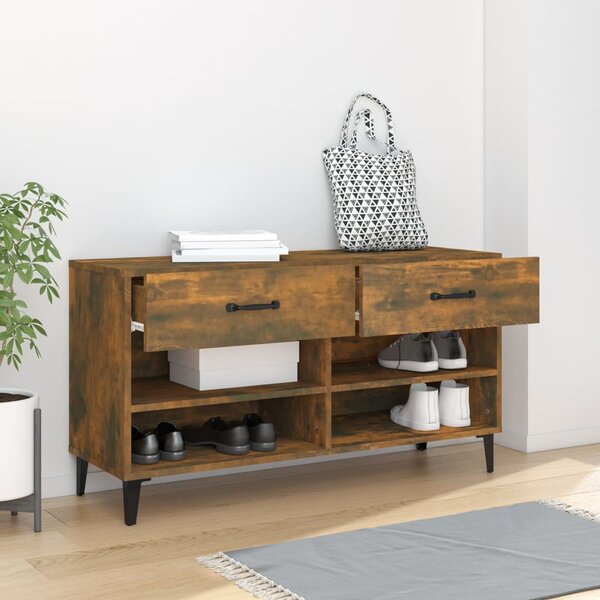 Botník kouřový dub 102 x 35 x 55 cm kompozitní dřevo
