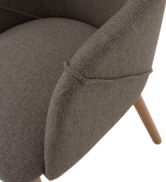 KONDELA Designové křeslo, hnědá/buk, PETRUS