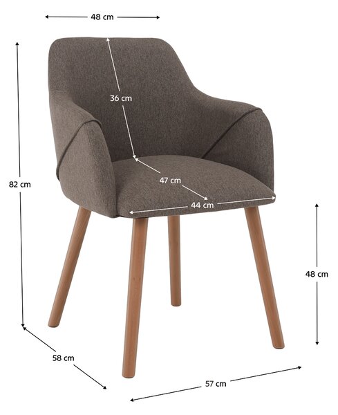 KONDELA Designové křeslo, hnědá/buk, PETRUS