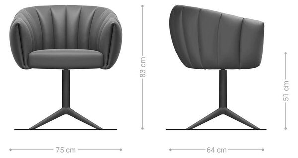 DELIFE Jídelní židle Jada-Flex samet šedá křížová podnož titanová barva 360° otočný houpací funkce taštičkové pružiny