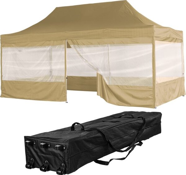 Zahradní párty stan INSTENT PRO, nůžkový, champagne, 3 x 6 m