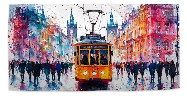 Sablio Ručník Žlutá tramvaj Paint - 30x50 cm