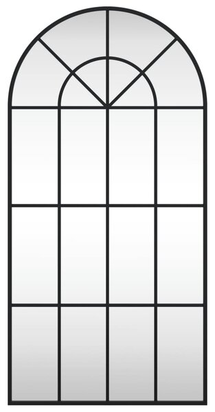 Nástěnné zrcadlo černé 50 x 100 cm oblouk železo