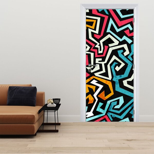 Fototapeta na dveře - Grafická abstrakce (95x205cm)