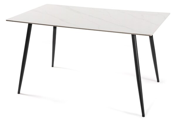 Noela Jídelní stůl s keramickou deskou v dekoru bílého mramoru CERAMON 140