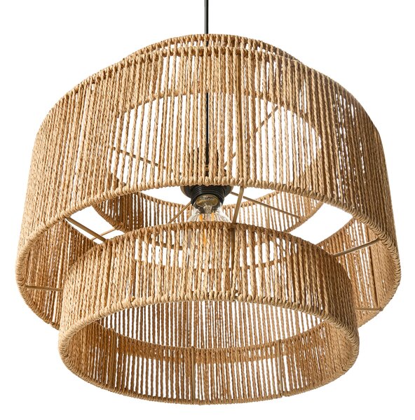 Závěsná lampa WOKIRO Papírové lano Přírodní