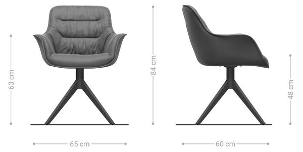 DELIFE Jídelní židle Kaira-Flex látka Měkký béžová křížová podnož široká grafitová 360° otočná houpací funkce