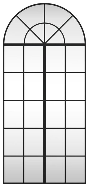 Nástěnné zrcadlo černé 60 x 130 cm oblouk železo