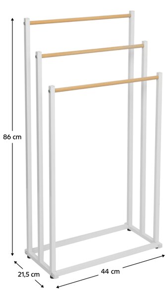 KONDELA Stojan na ručníky, bílá, POLDO
