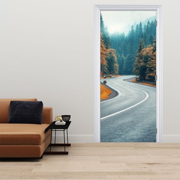 Fototapeta na dveře - Klikatící se silnice (95x205cm)