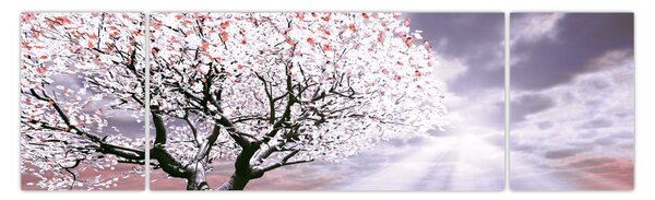 Červený obraz stromu (170x50 cm)