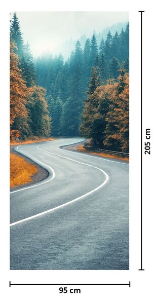 Fototapeta na dveře - Klikatící se silnice (95x205cm)