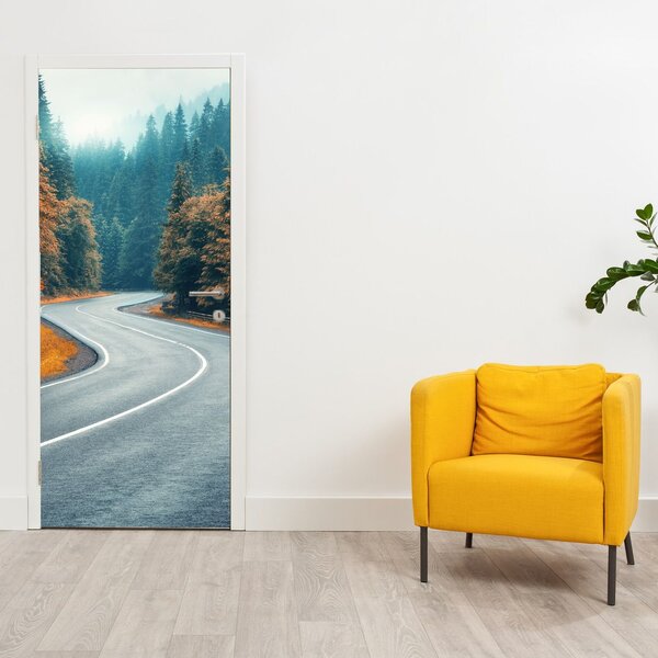 Fototapeta na dveře - Klikatící se silnice (95x205cm)