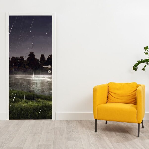 Fototapeta na dveře - Deštivý večer (95x205cm)