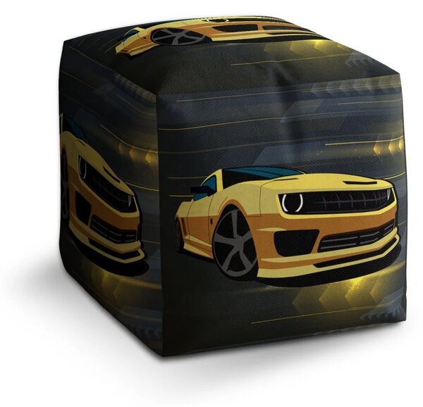 Sablio Taburet Cube Chevrolet Camaro Pruhy - 40x40x40 cm