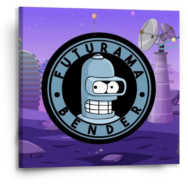 Sablio Obraz Futurama Bender Planeta s vysílači - 50x50 cm