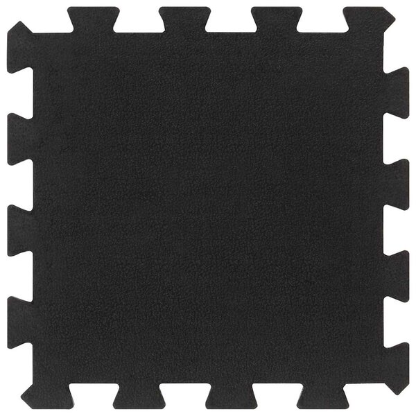Gumové podlahové dlaždice 16 ks černé 16 mm 30 x 30 cm