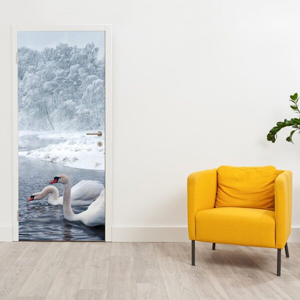Fototapeta na dveře - Labutě (95x205cm)