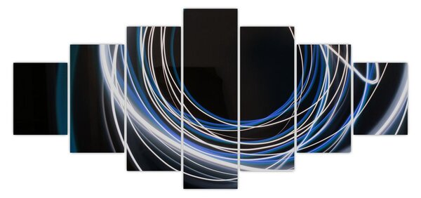 Obraz modrých linek (210x100 cm)