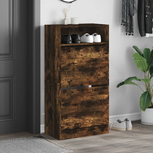Botník kouřový dub 60 x 34 x 116 cm kompozitní dřevo