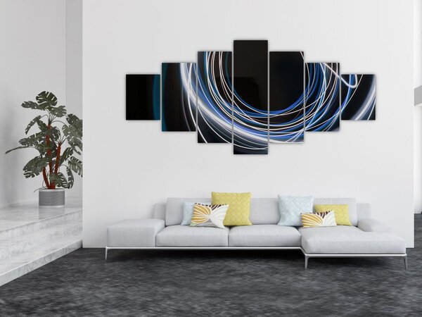Obraz modrých linek (210x100 cm)