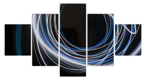 Obraz modrých linek (125x70 cm)