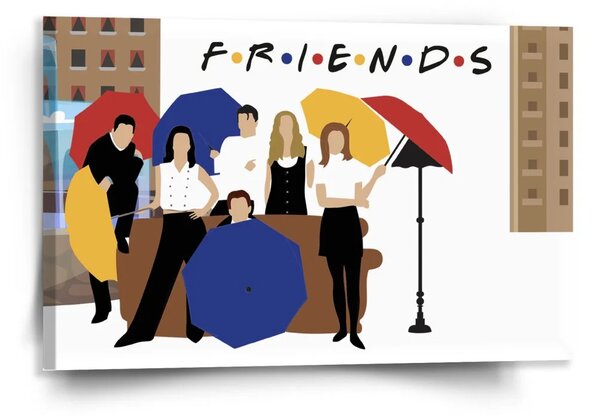 Sablio Obraz Seriál přátelé FRIENDS Gauč u fontány - 120x80 cm